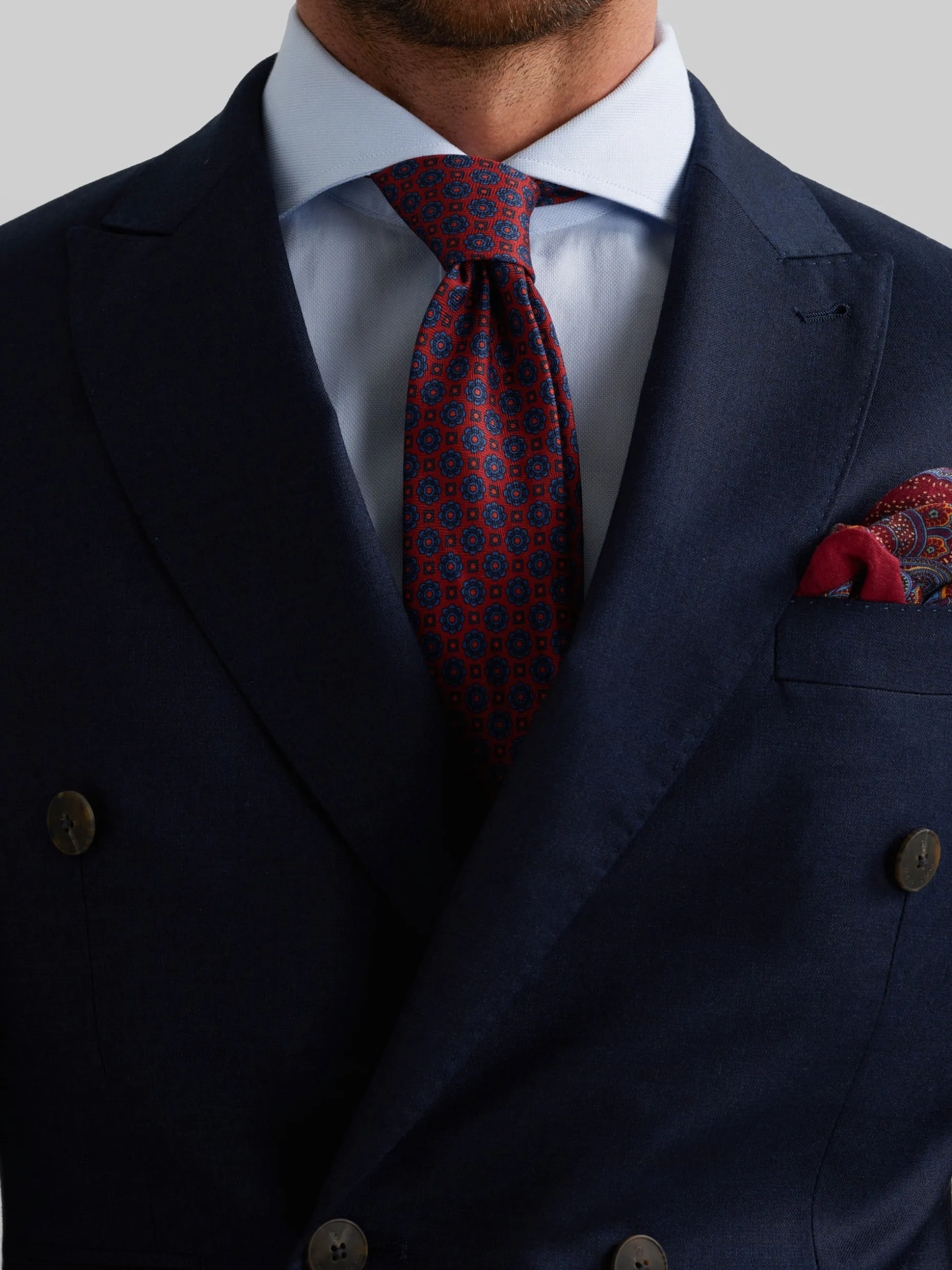 AMERICANA FIL A FIL CRUZADO AZUL MARINO