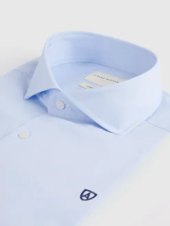 CAMISA COMFORT FIL A FIL CELESTE