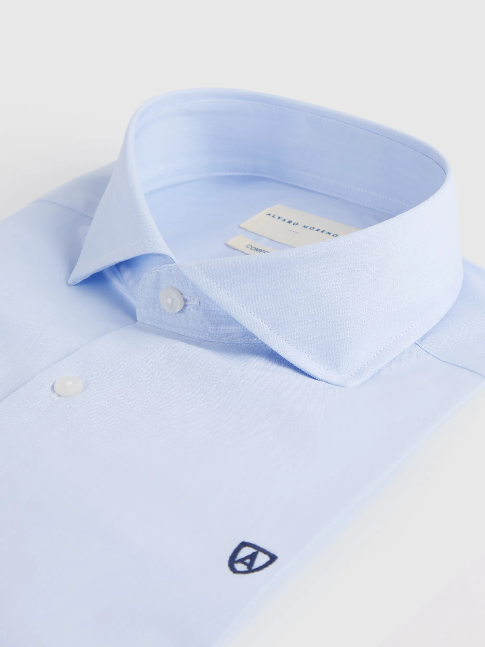 CAMISA COMFORT FIL A FIL CELESTE