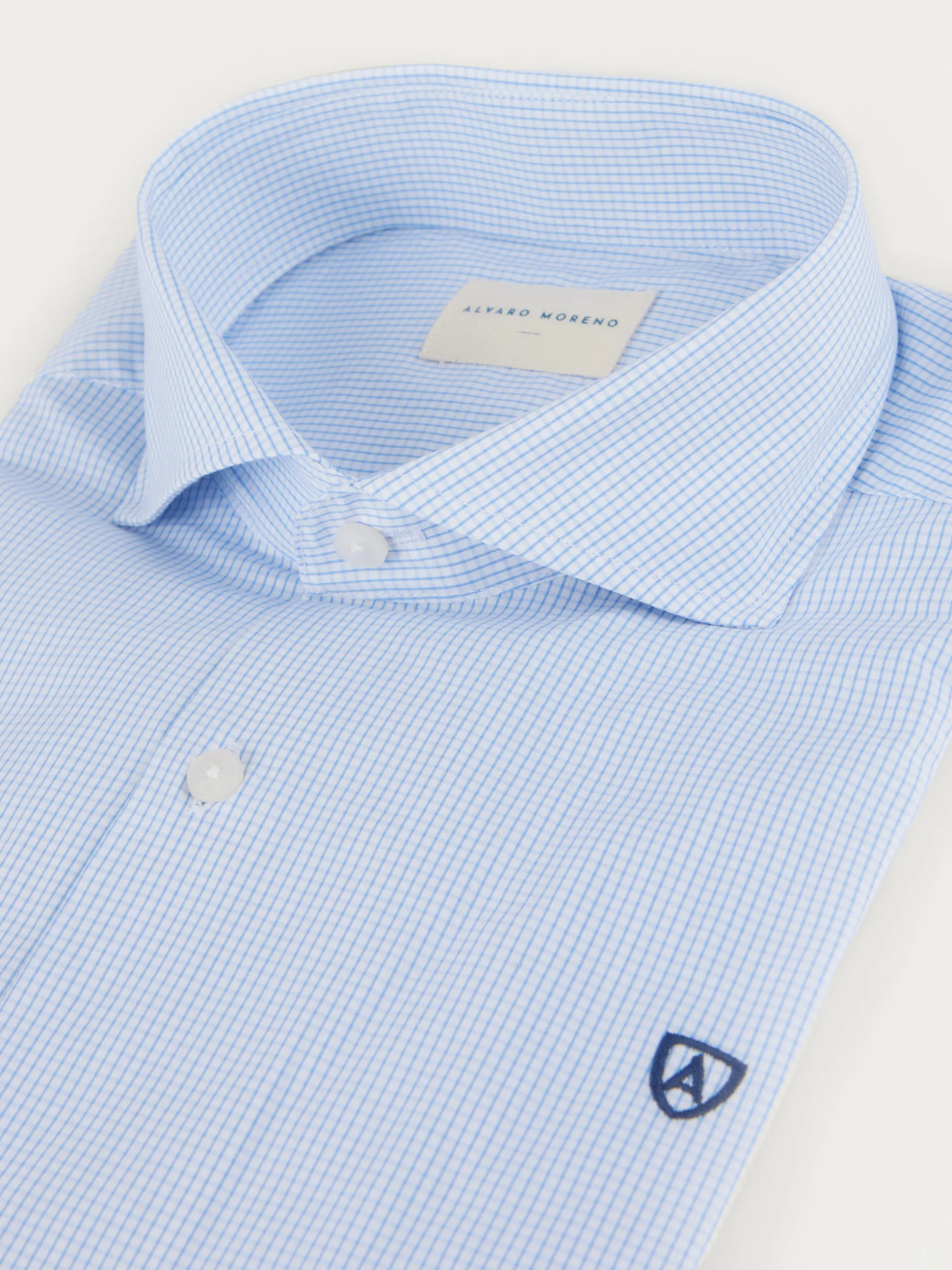 CAMISA COMFORT MICROCUADRO CELESTE