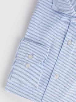 CAMISA COMFORT RAYAS CELESTE