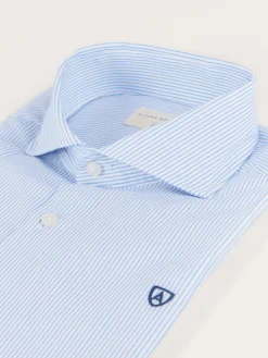 CAMISA COMFORT RAYAS CELESTE