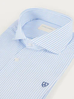 CAMISA COMFORT STRIPES CELESTE