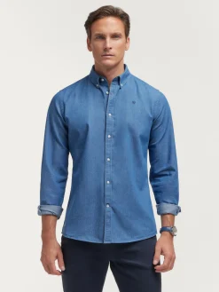 CAMISA DENIM SLUB AZUL