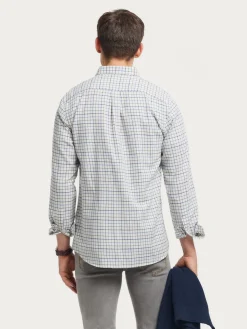 CAMISA FLANNEL CHECKS AZUL MARINO