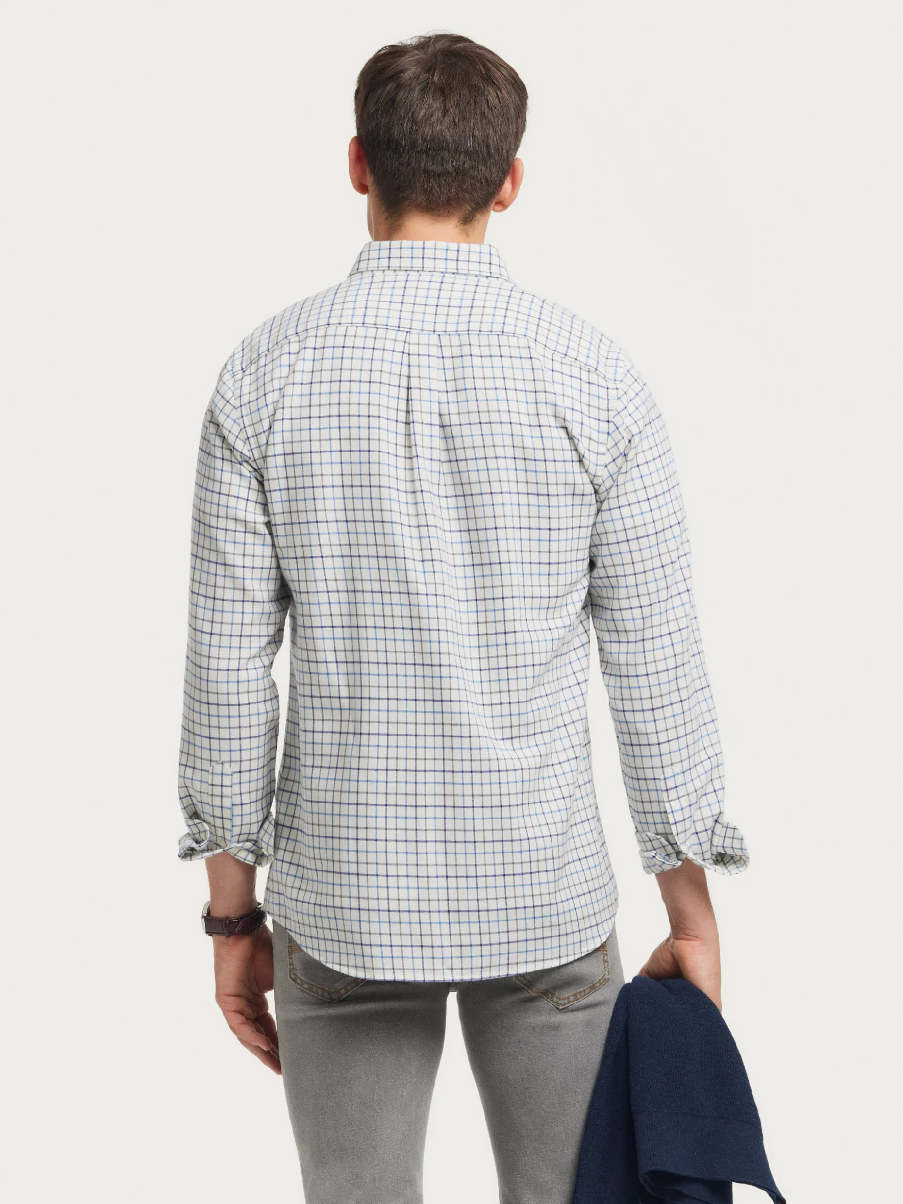 CAMISA FLANNEL CHECKS AZUL MARINO