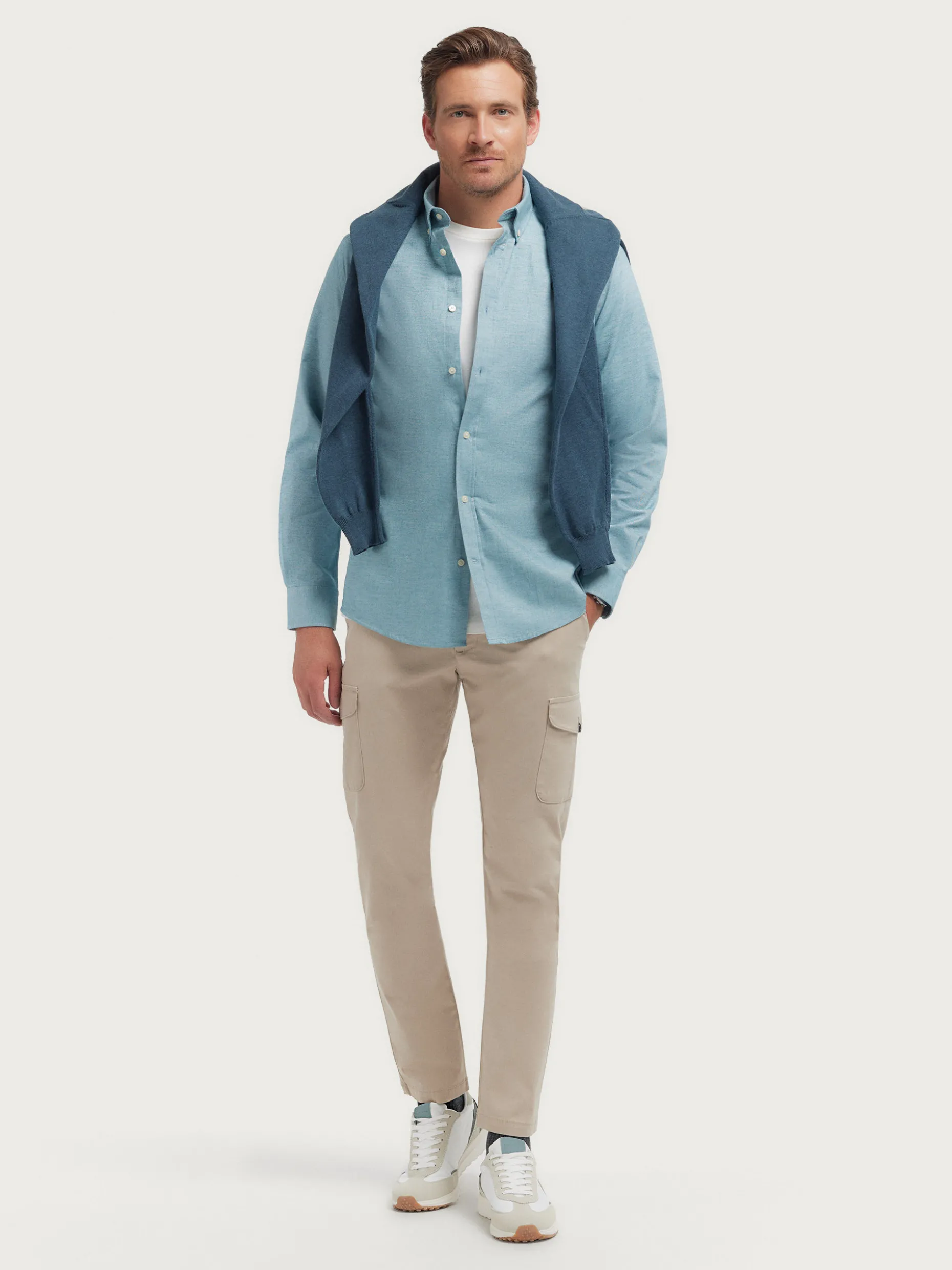 CAMISA FLANNEL TWILL AZUL