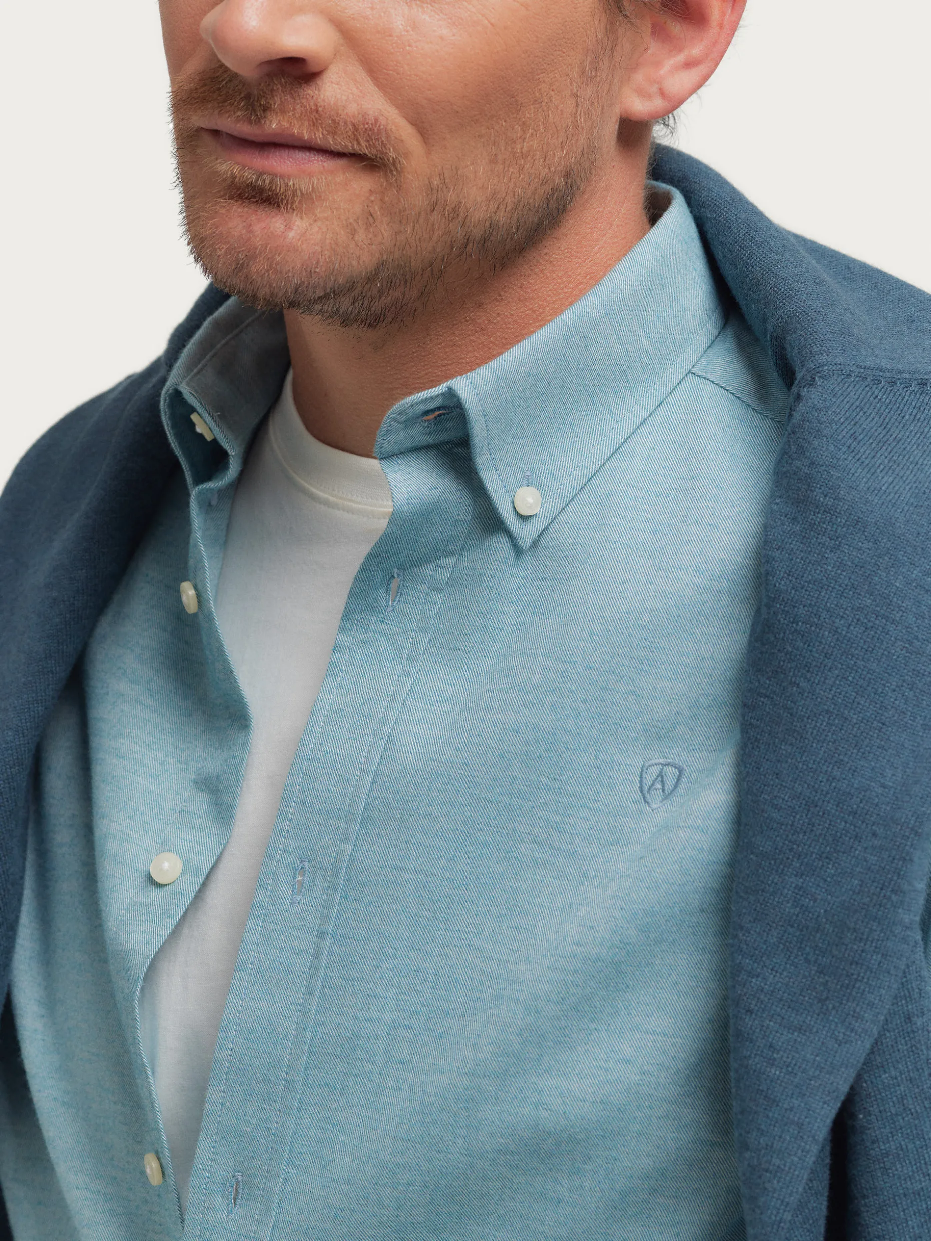 CAMISA FLANNEL TWILL AZUL