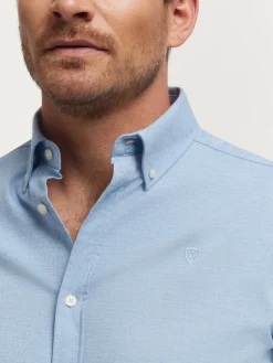 CAMISA FLANNEL TWILL CELESTE