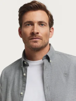 CAMISA FLANNEL TWILL GRIS
