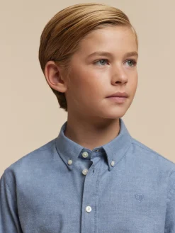 CAMISA FLANNEL TWILL KIDS AZUL