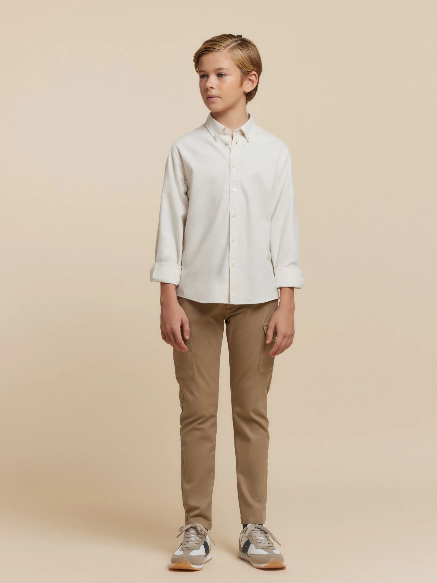 CAMISA FLANNEL TWILL KIDS CRUDO