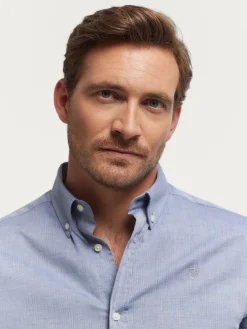 CAMISA MICROESPIGA AZUL MARINO