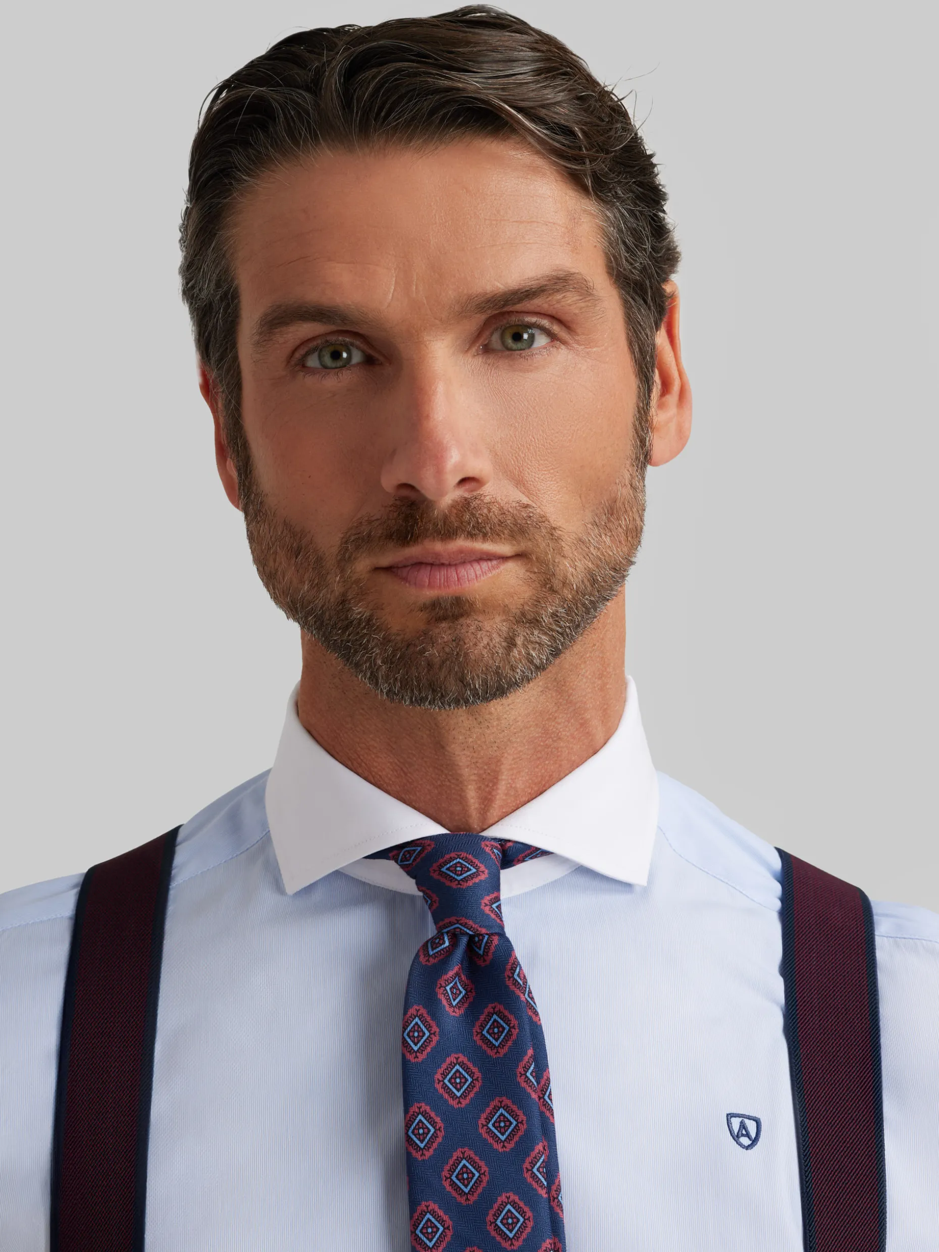 CAMISA MIL RAYAS C. BLANCO CELESTE