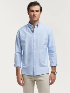 CAMISA OXFORD DIPLO CELESTE
