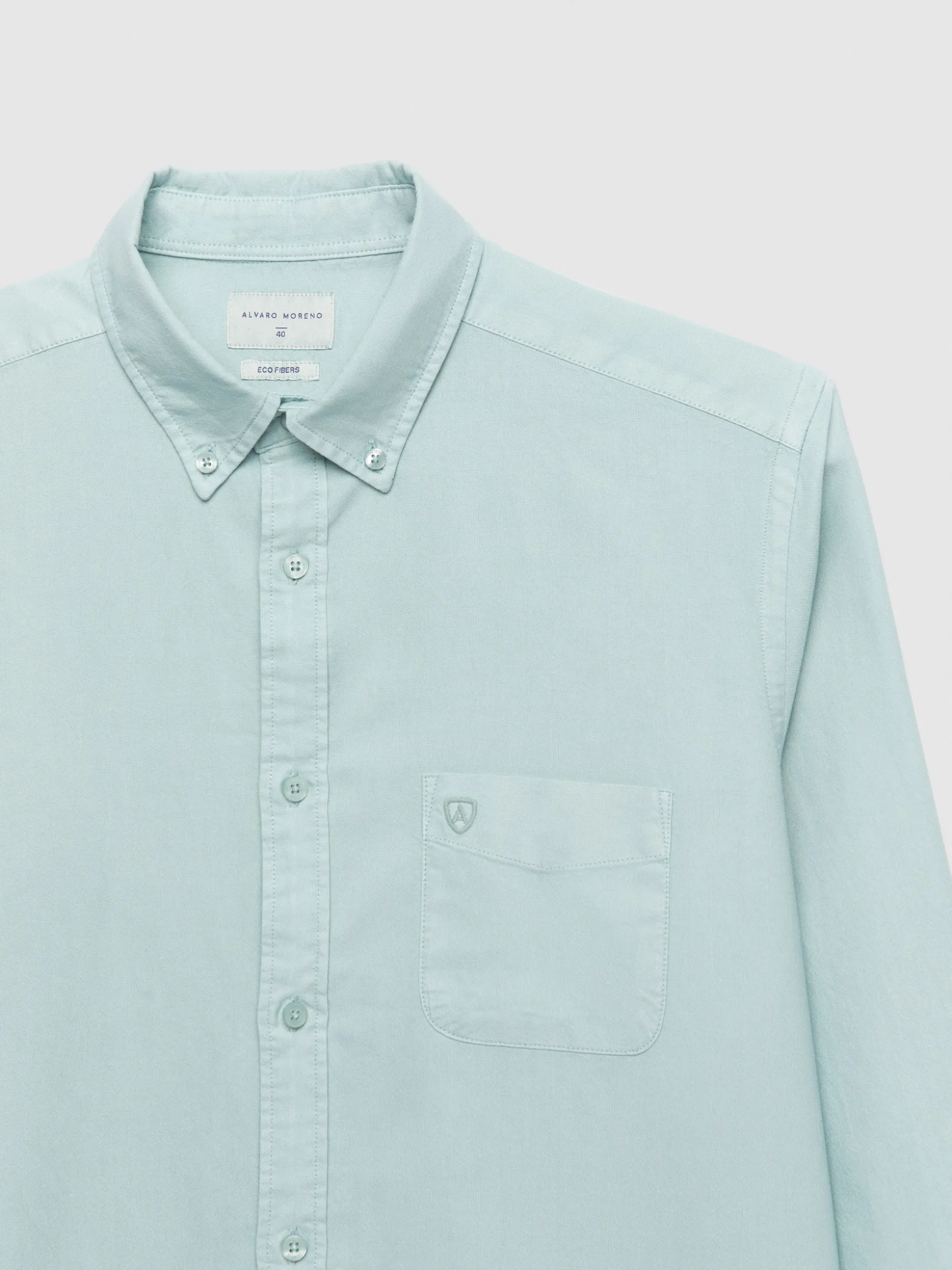 CAMISA OXFORD POCKET DYE VERDE AGUA