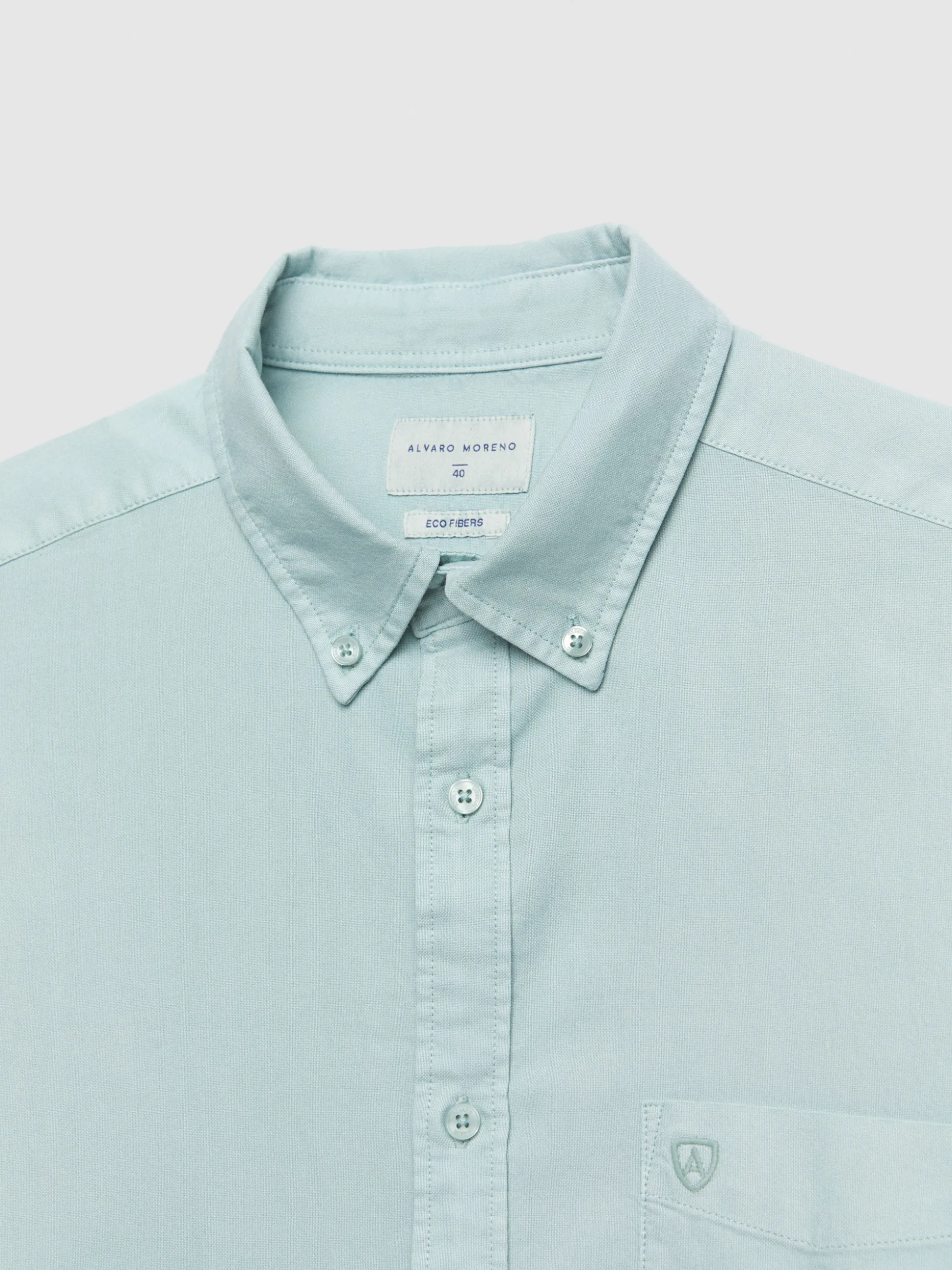 CAMISA OXFORD POCKET DYE VERDE AGUA
