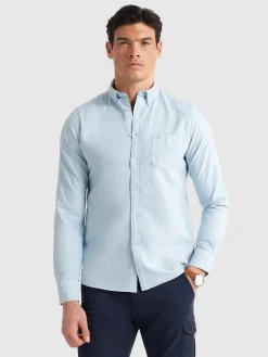 CAMISA OXFORD POCKET DYE CELESTE