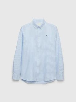 CAMISA OXFORD RAYAS BASIC CELESTE
