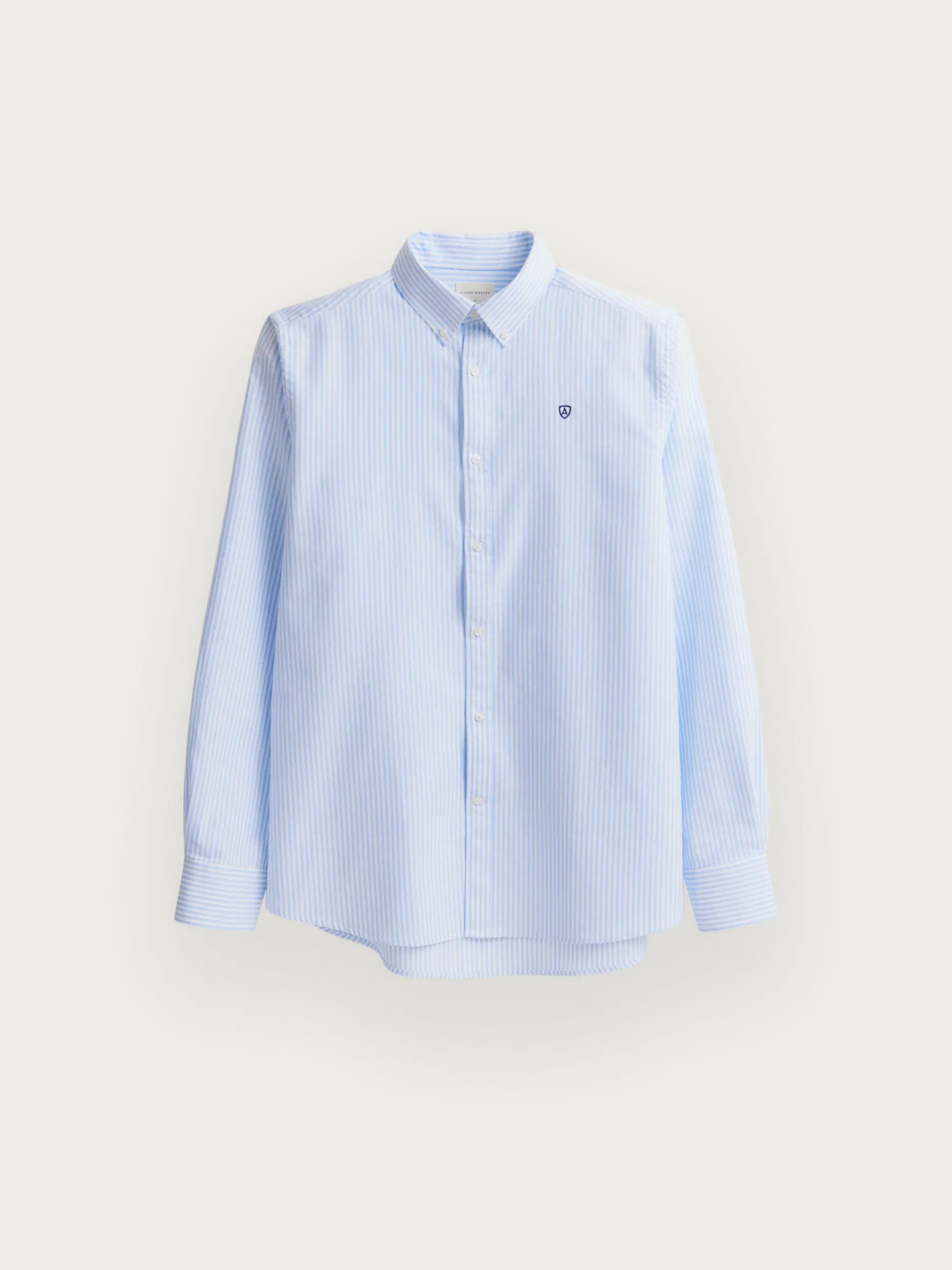 CAMISA OXFORD RAYAS CELESTE