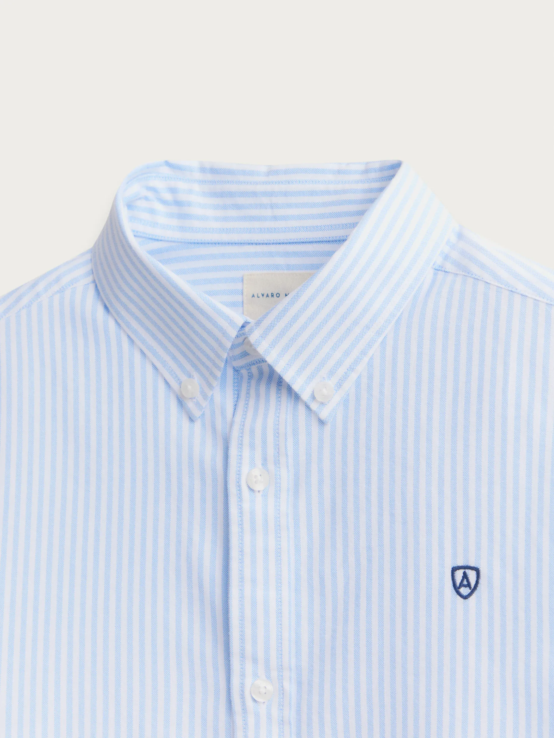 CAMISA OXFORD RAYAS CELESTE