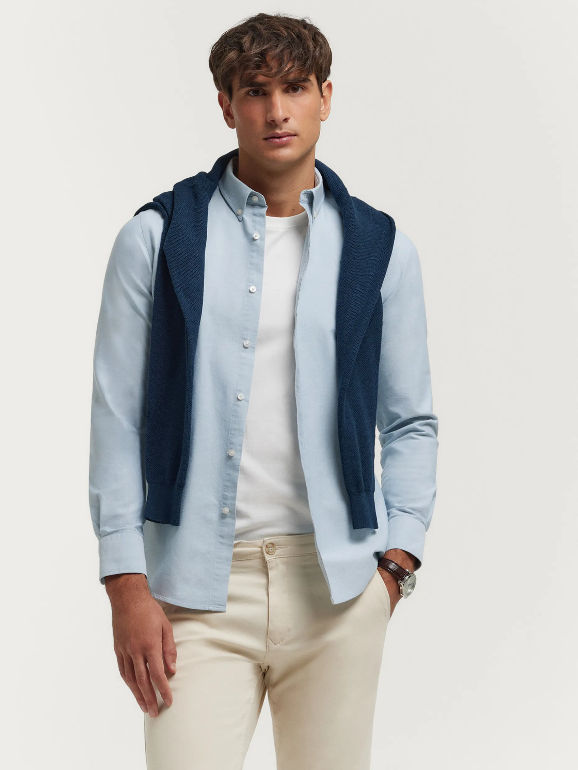 CAMISA OXFORD SOLID AZUL