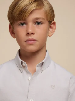 CAMISA OXFORD SOLID KIDS BEIGE