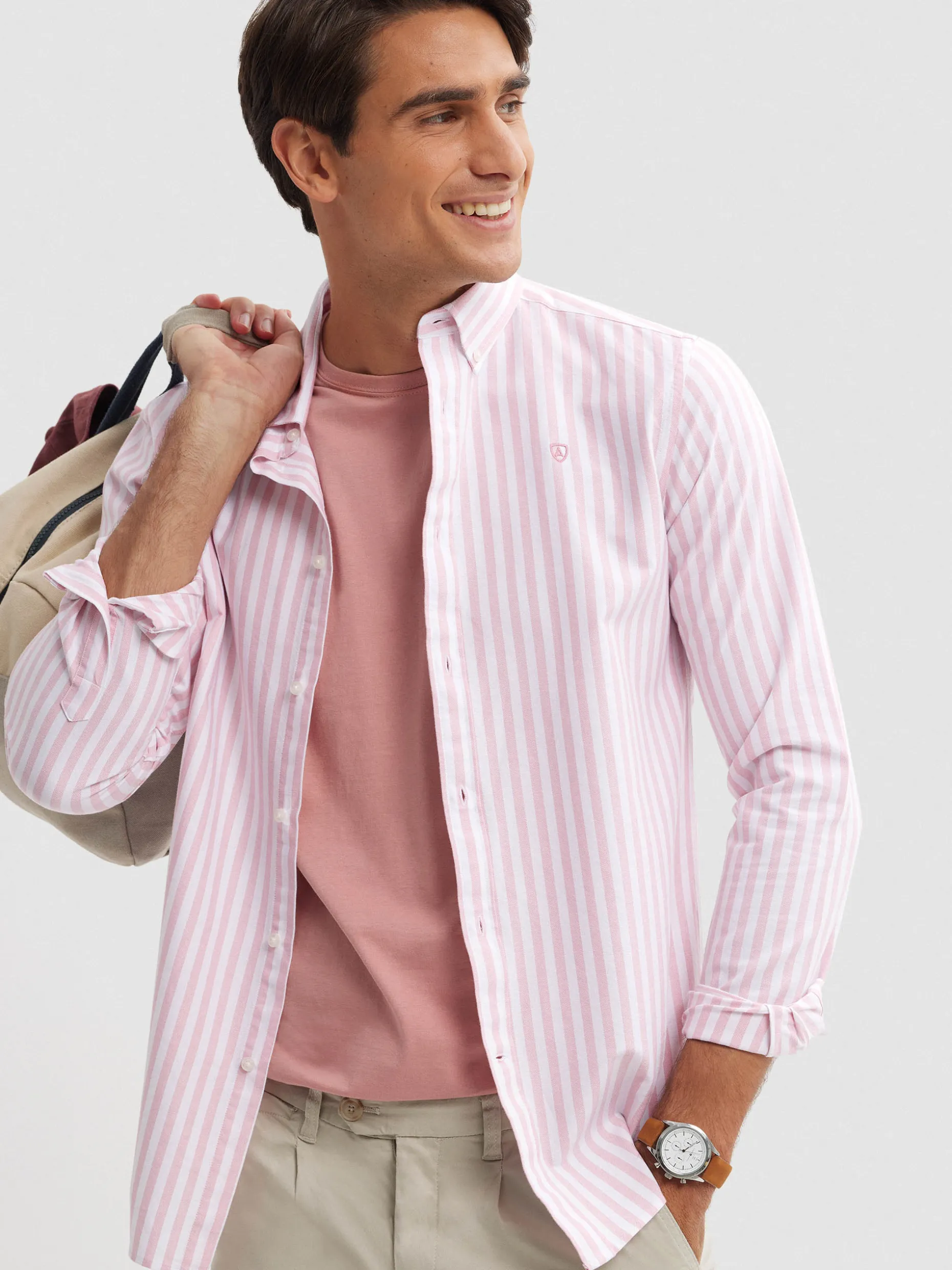 CAMISA OXFORD SUNSET CORAL