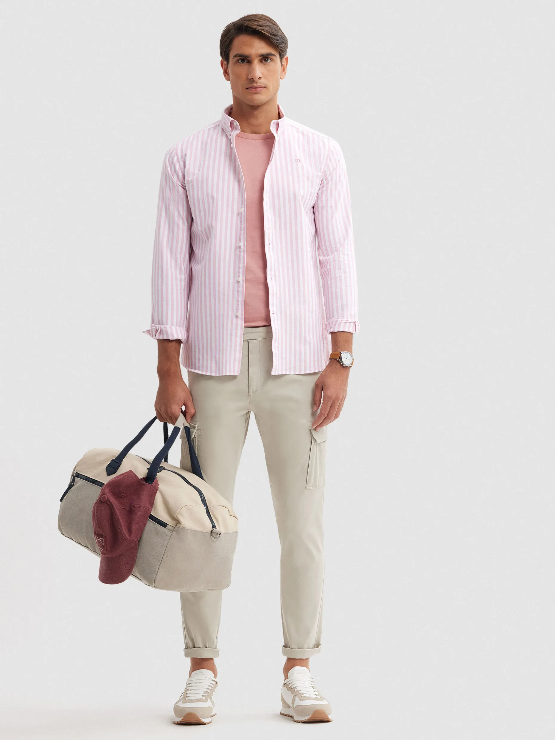 CAMISA OXFORD SUNSET CORAL