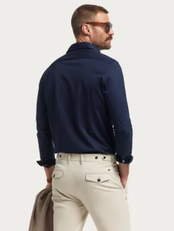 CAMISA PUNTO ELASTICO AZUL MARINO