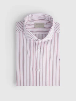 CAMISA RAYAS ESTRUCTURA ROJO