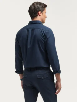 CAMISA TWILL DYE AZUL MARINO