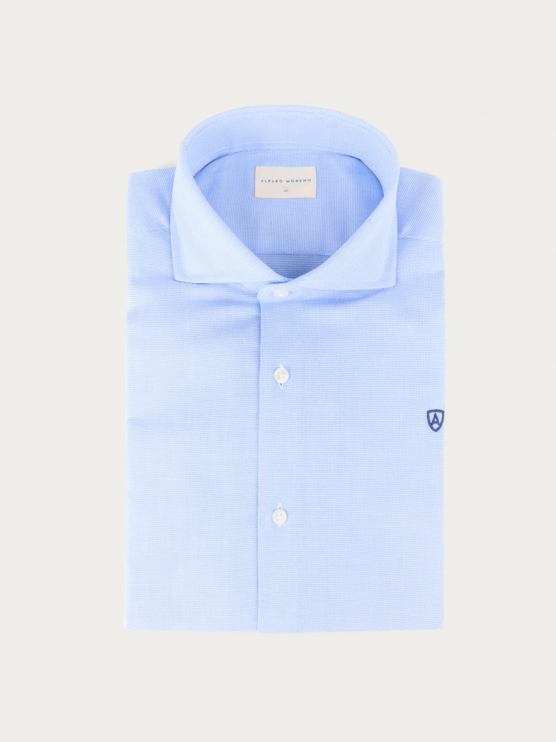 CAMISA VESTIR DOBBY AZUL