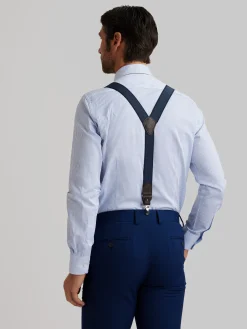 CAMISA VESTIR RAYAS CELESTE