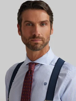 CAMISA VESTIR RAYAS CELESTE