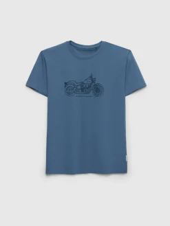 CAMISETA MOTORCYCLE AZUL