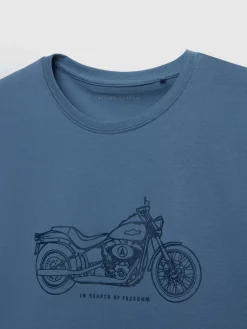 CAMISETA MOTORCYCLE AZUL