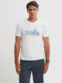 CAMISETA MOTORCYCLE BLANCO