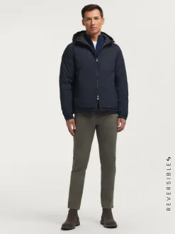 CAZADORA RATCHED REVERSIBLE AZUL MARINO | MARRÓN