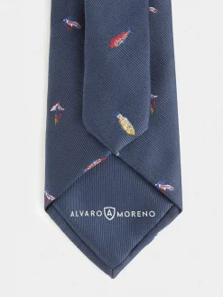 CORBATA JACQUARD MF AZUL MARINO