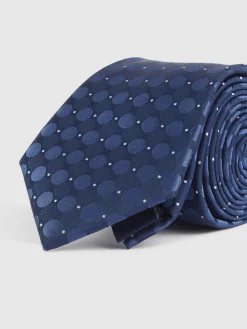 CORBATA JACQUARD MF AZUL MARINO