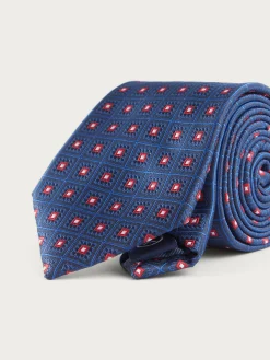 CORBATA JACQUARD MF AZUL MARINO