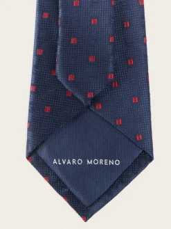 CORBATA JACQUARD MF AZUL MARINO