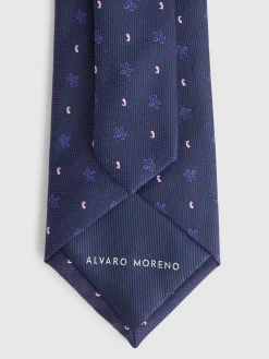 CORBATA JACQUARD MF AZUL MARINO