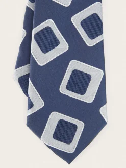 CORBATA JACQUARD MF AZUL MARINO