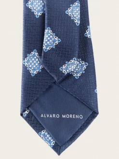 CORBATA JACQUARD MF AZUL MARINO