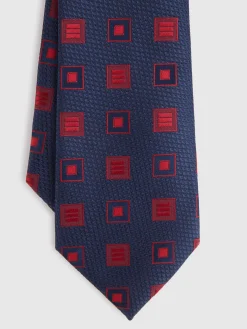 CORBATA JACQUARD MF AZUL MARINO