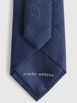 CORBATA JACQUARD MF AZUL MARINO