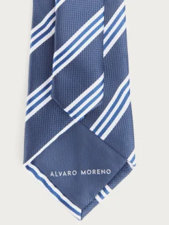 CORBATA JACQUARD MF AZUL MARINO