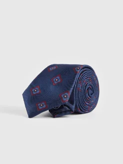 CORBATA JACQUARD MF AZUL MARINO